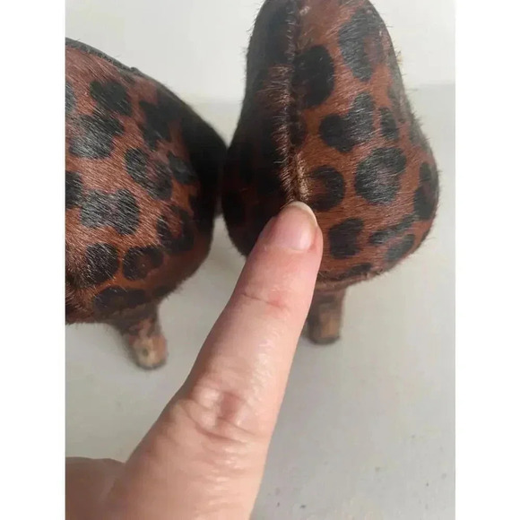Women's DV Dolce Vita Brown Leopard Print Heels Size Calf Fur 8.5‎ M GUC! - Picture 6 of 12